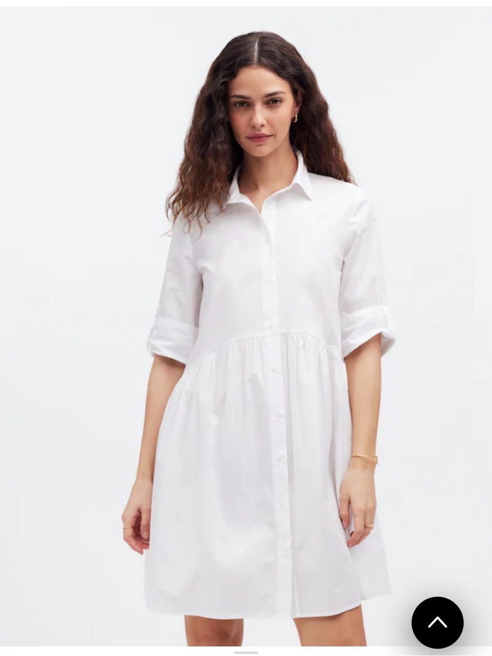 NWT Madewell Button-Front Mini Shirtdress in Poplin